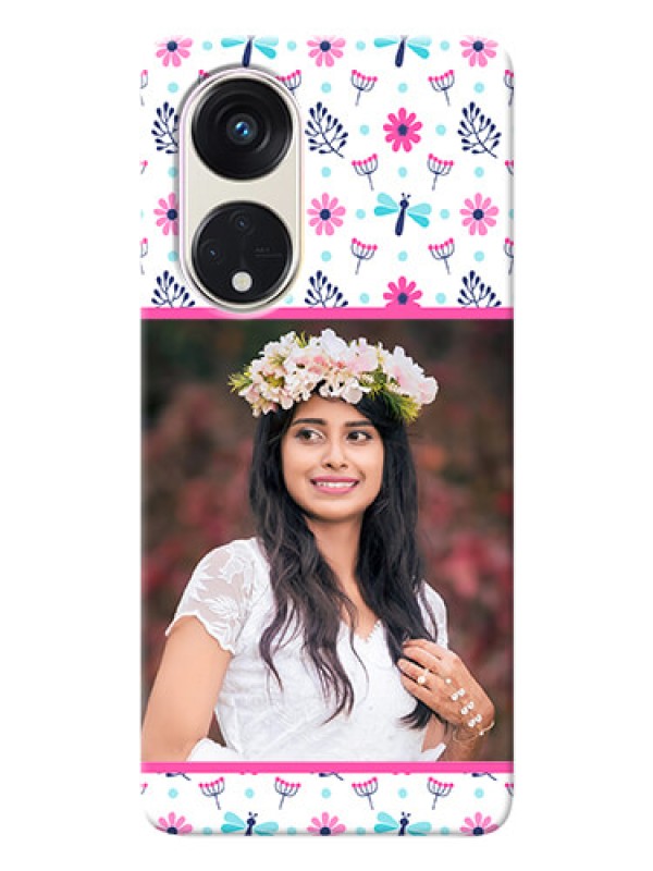 Custom Oppo Reno 8t 5G Mobile Covers: Colorful Flower Design