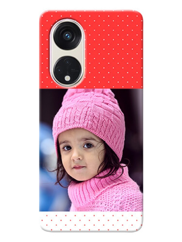 Custom Oppo Reno 8t 5G personalised phone covers: Red Pattern Design