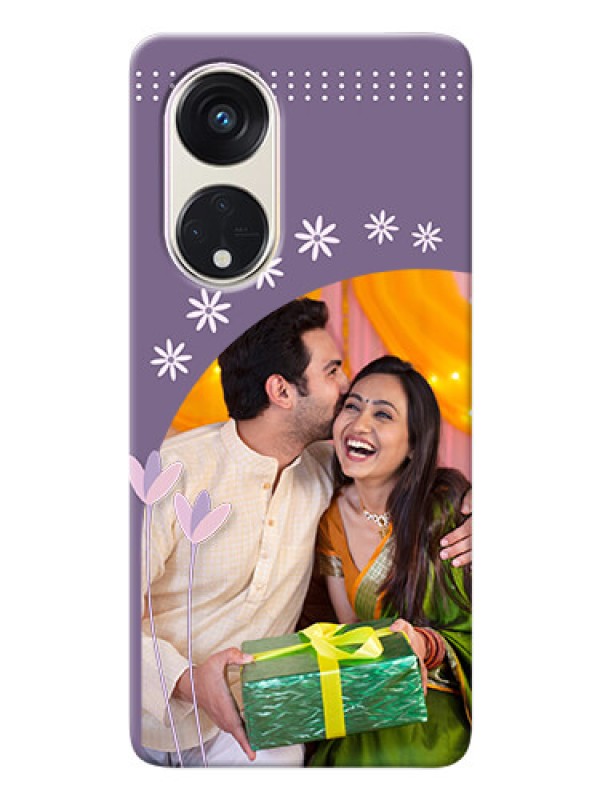 Custom Oppo Reno 8t 5G Phone covers for girls: lavender flowers design 