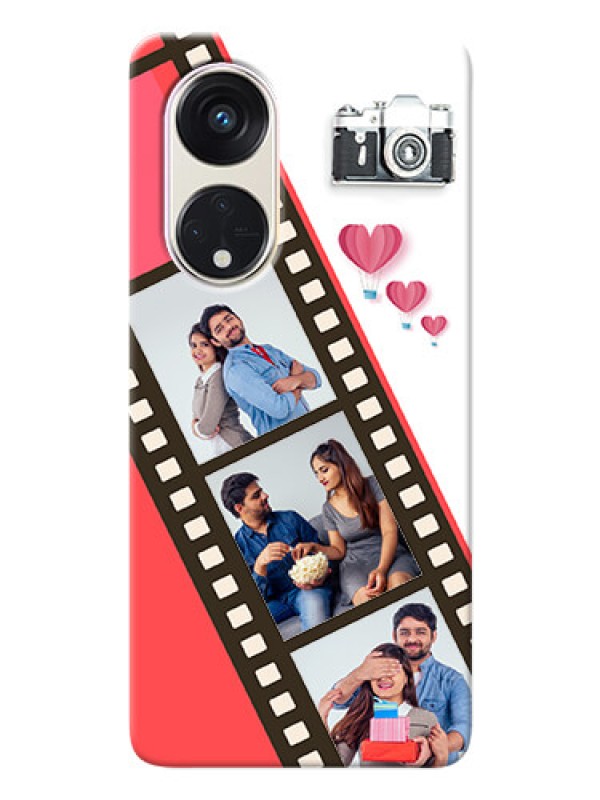 Custom Oppo Reno 8t 5G custom phone covers: 3 Image Holder with Film Reel