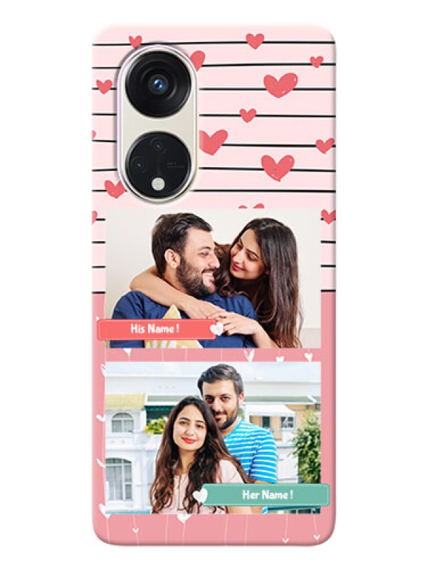 Custom Oppo Reno 8t 5G custom mobile covers: Photo with Heart Design