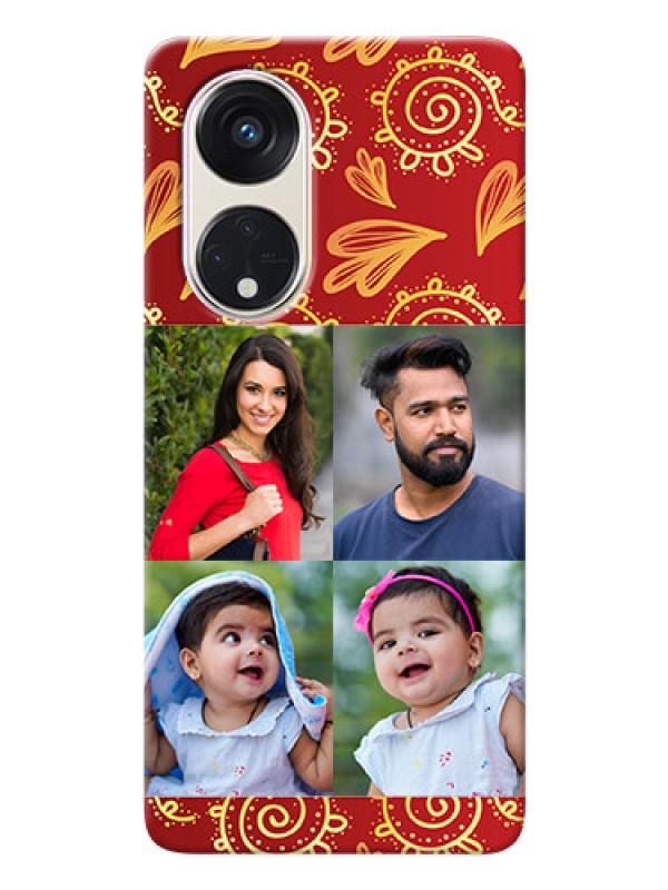 Custom Oppo Reno 8t 5G Mobile Phone Cases: 4 Image Traditional Design