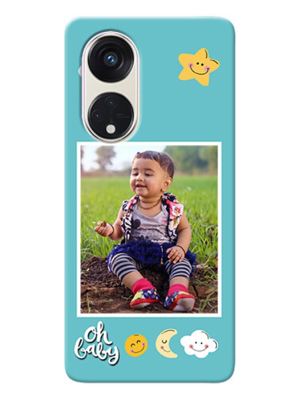 Custom Oppo Reno 8t 5G Personalised Phone Cases: Smiley Kids Stars Design