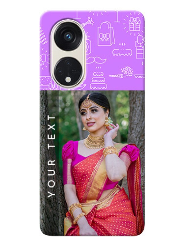 Custom Oppo Reno 8t 5G Personalized Phone Cases: Birthday Icons Design