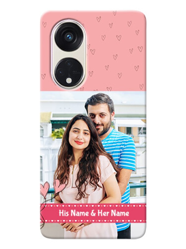 Custom Oppo Reno 8t 5G phone back covers: Love Design Peach Color