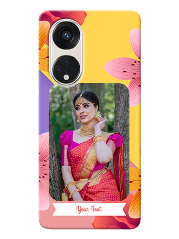 Custom Oppo Reno 8t 5G Mobile Covers: 3 Image With Vintage Floral Design