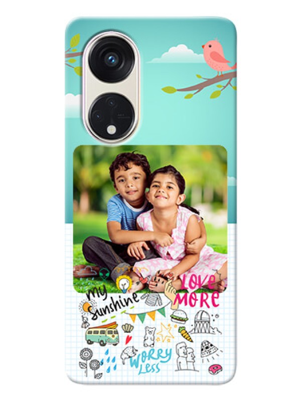 Custom Oppo Reno 8t 5G phone cases online: Doodle love Design