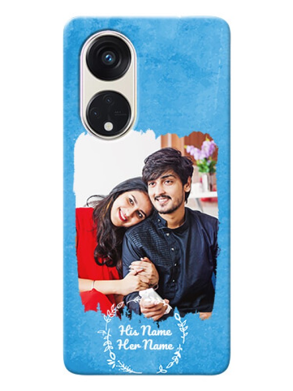 Custom Oppo Reno 8t 5G custom mobile cases: Blue Color Vintage Design