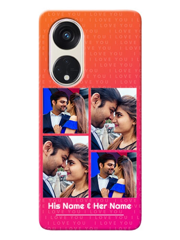 Custom Oppo Reno 8t 5G custom back covers: I Love You Pink Design