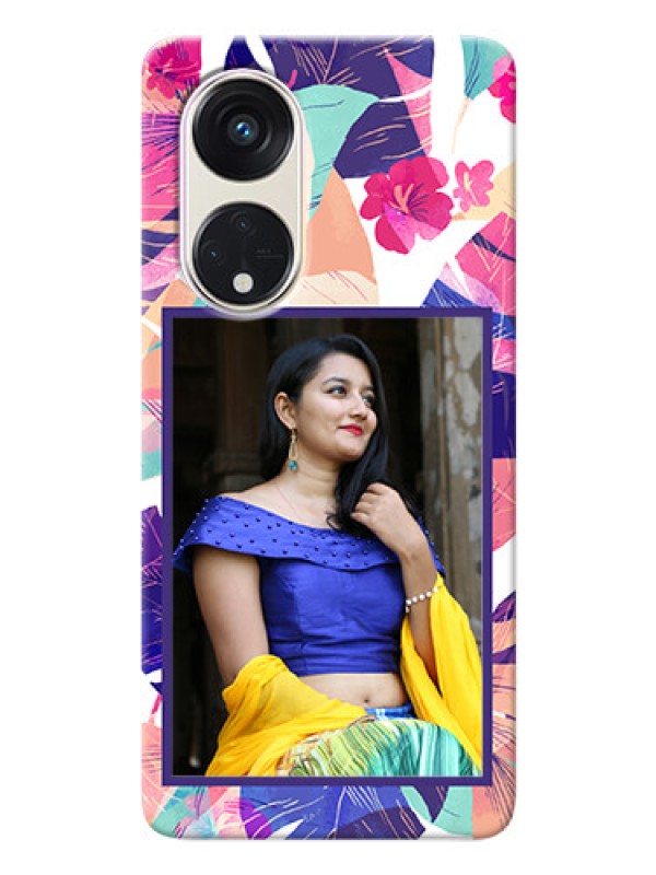 Custom Oppo Reno 8t 5G Personalised Phone Cases: Abstract Floral Design