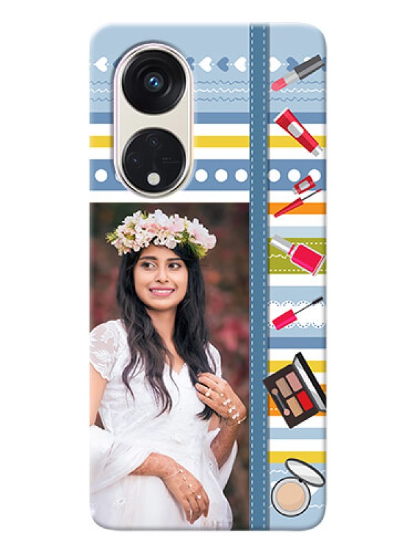 Custom Oppo Reno 8t 5G Personalized Mobile Cases: Makeup Icons Design