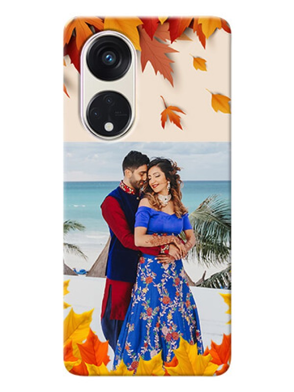 Custom Oppo Reno 8t 5G Mobile Phone Cases: Autumn Maple Leaves Design