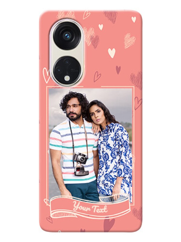 Custom Oppo Reno 8t 5G custom mobile phone cases: love doodle art Design