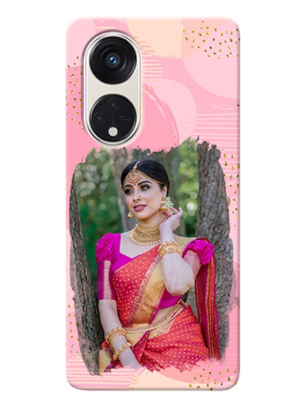 Custom Oppo Reno 8t 5G Phone Covers for Girls: Gold Glitter Splash Design