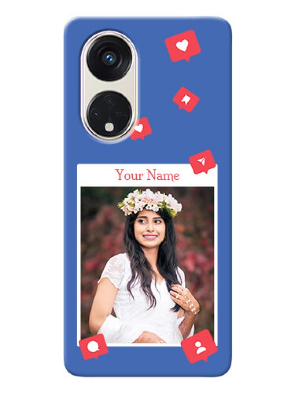 Custom Reno 8T 5G Back Covers: Like Share And Comment Design