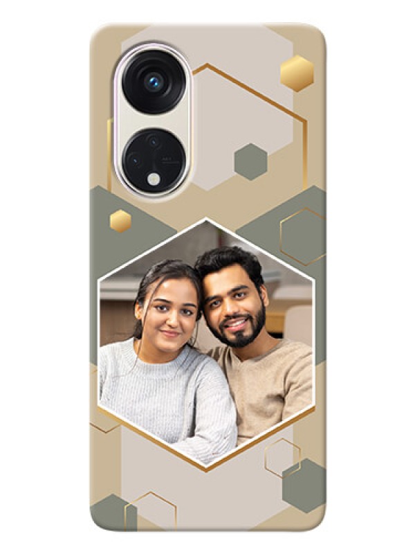 Custom Reno 8T 5G Phone Back Covers: Stylish Hexagon Pattern Design