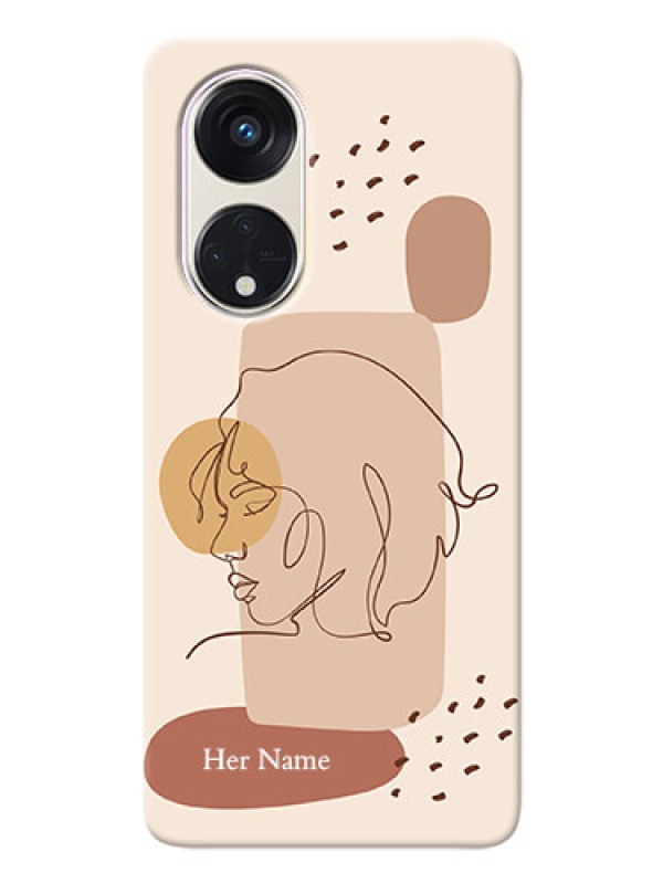 Custom Reno 8T 5G Custom Phone Covers: Calm Woman line art Design
