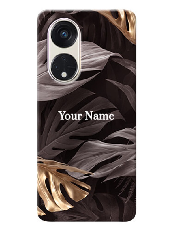 Custom Reno 8T 5G Mobile Back Covers: Wild Leaves digital paint Design