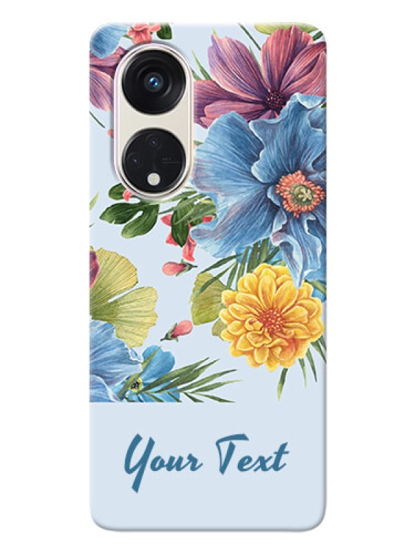 Custom Reno 8T 5G Custom Phone Cases: Stunning Watercolored Flowers Painting Design
