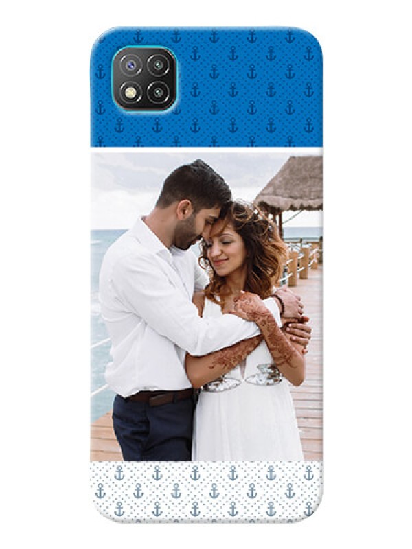 Custom Poco C3 Mobile Phone Covers: Blue Anchors Design