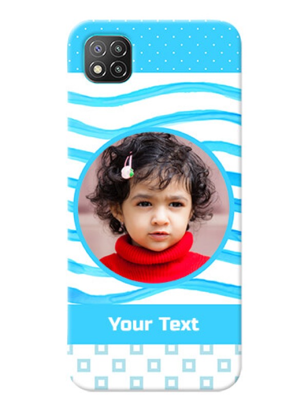 Custom Poco C3 phone back covers: Simple Blue Case Design