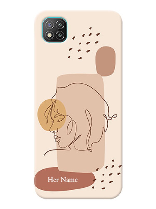 Custom Poco C3 Custom Phone Covers: Calm Woman line art Design