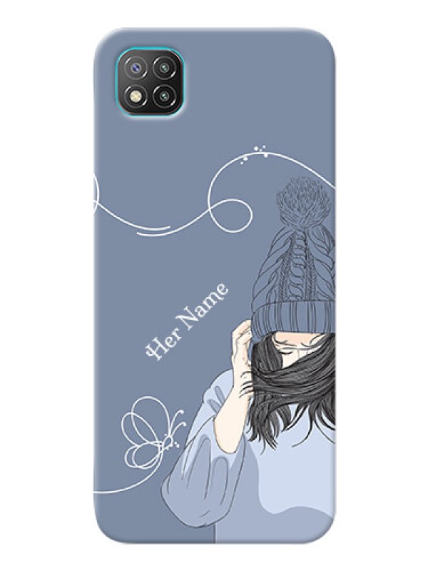 Custom Poco C3 Custom Mobile Case with Girl in winter outfit Design