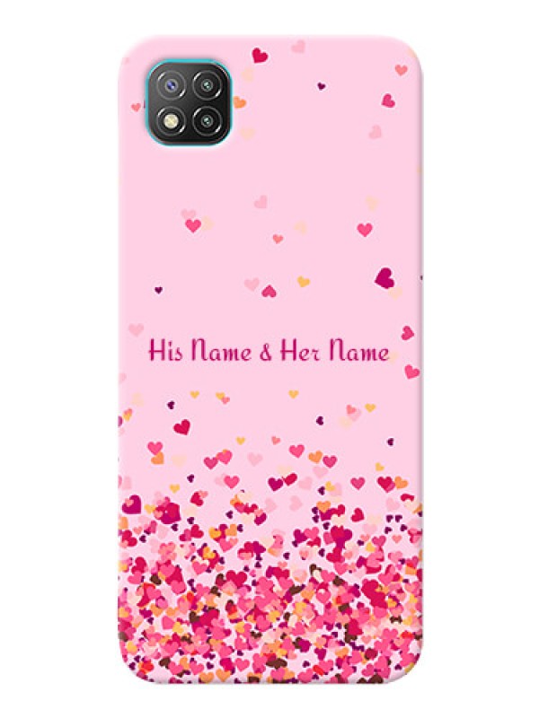 Custom Poco C3 Phone Back Covers: Floating Hearts Design