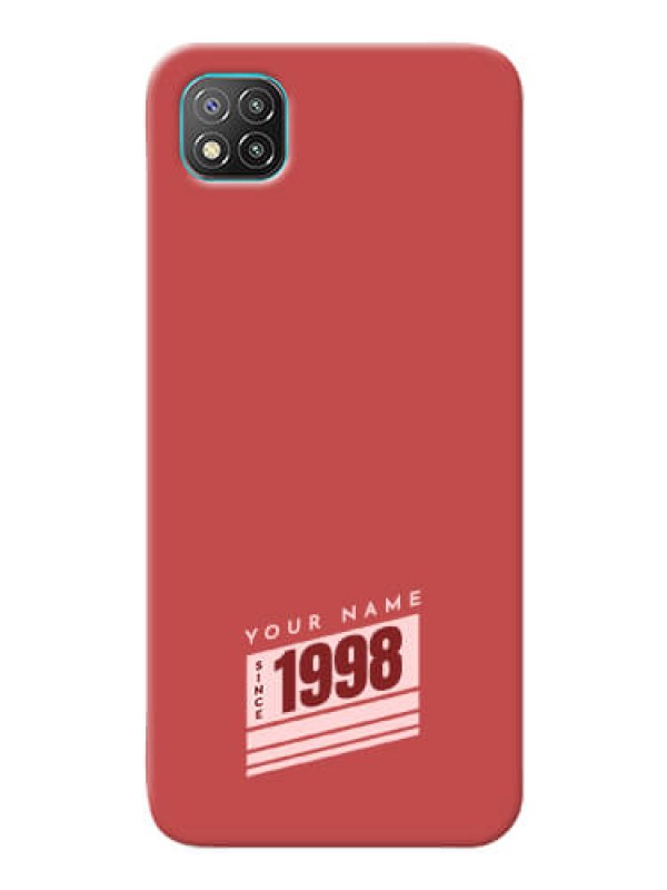 Custom Poco C3 Phone Back Covers: Red custom year of birth Design