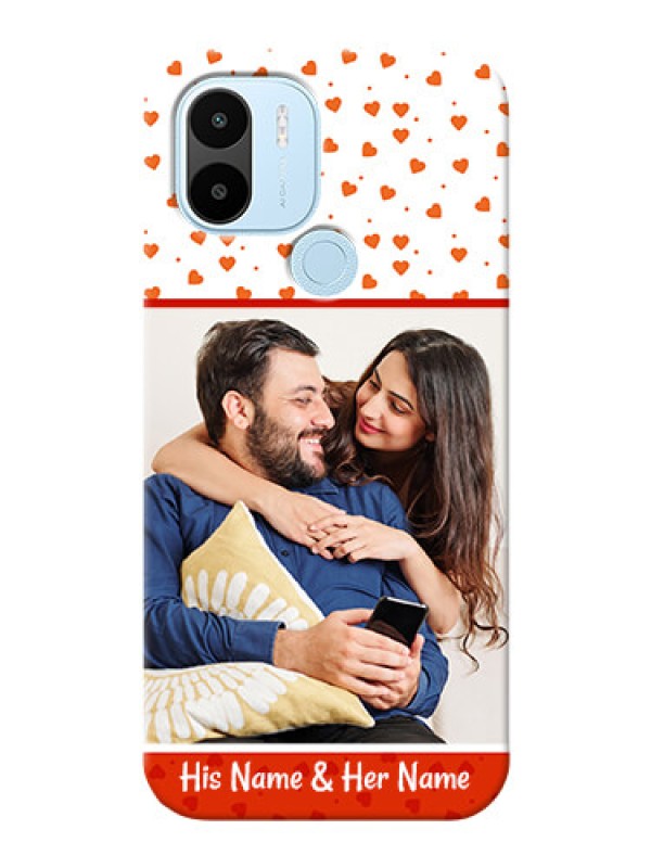 Custom Poco C50 Phone Back Covers: Orange Love Symbol Design