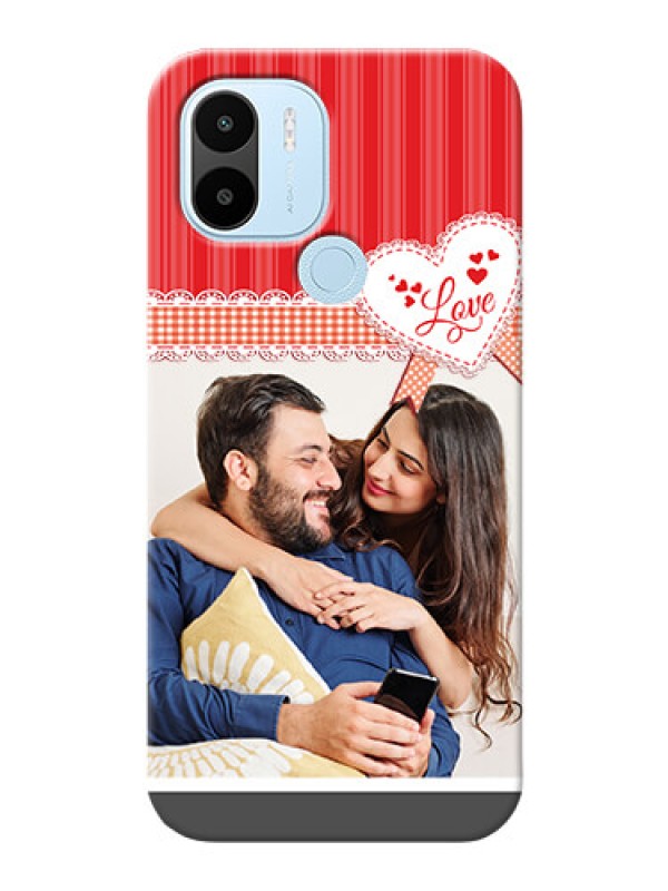 Custom Poco C50 phone cases online: Red Love Pattern Design