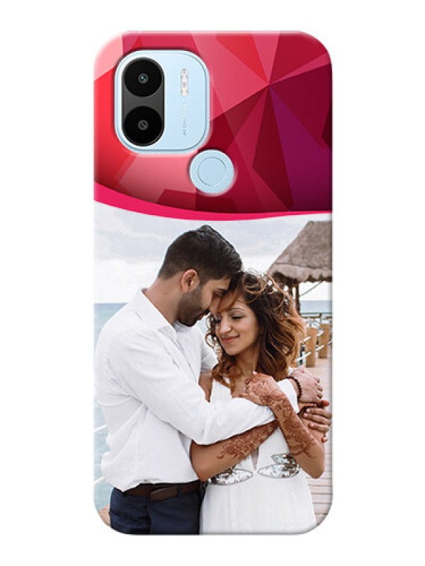 Custom Poco C50 custom mobile back covers: Red Abstract Design
