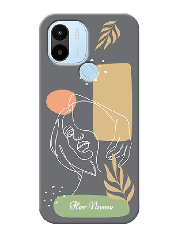 Custom Poco C50 Phone Back Covers: Gazing Woman line art Design