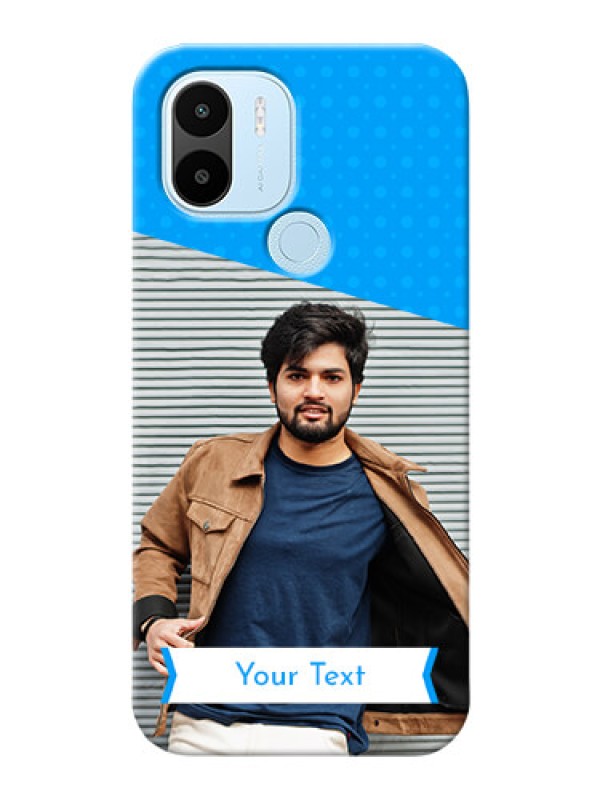 Custom Poco C51 Personalized Mobile Covers: Simple Blue Color Dotted Design