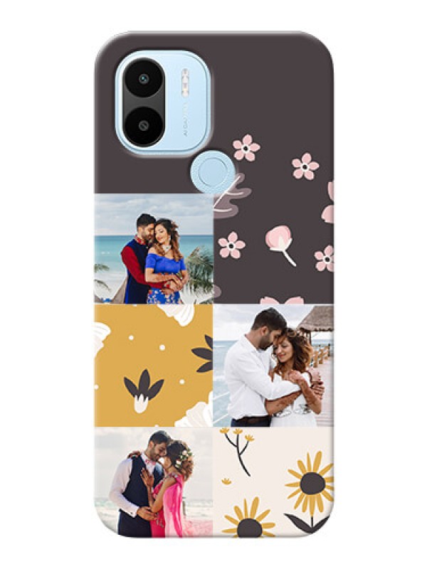 Custom Poco C51 phone cases online: 3 Images with Floral Design