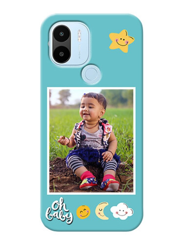 Custom Poco C51 Personalised Phone Cases: Smiley Kids Stars Design