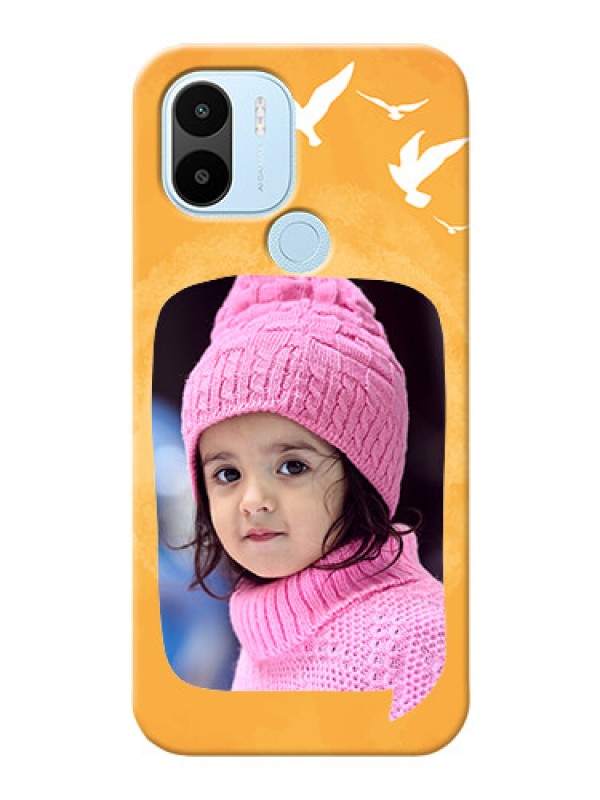 Custom Poco C51 Phone Covers: Water Color Design with Bird Icons