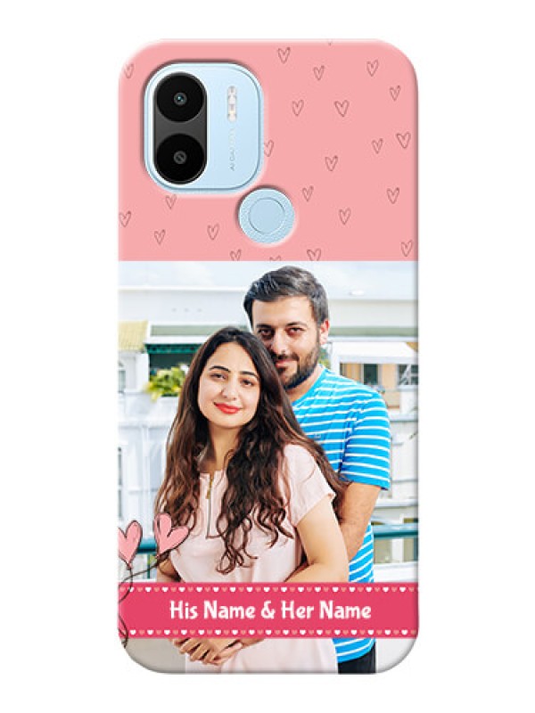 Custom Poco C51 phone back covers: Love Design Peach Color