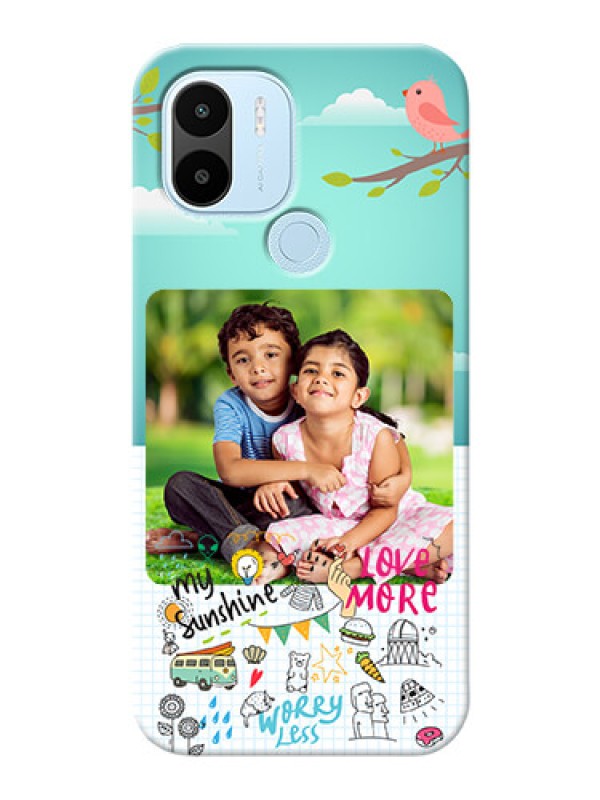 Custom Poco C51 phone cases online: Doodle love Design