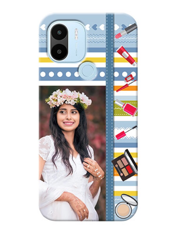 Custom Poco C51 Personalized Mobile Cases: Makeup Icons Design
