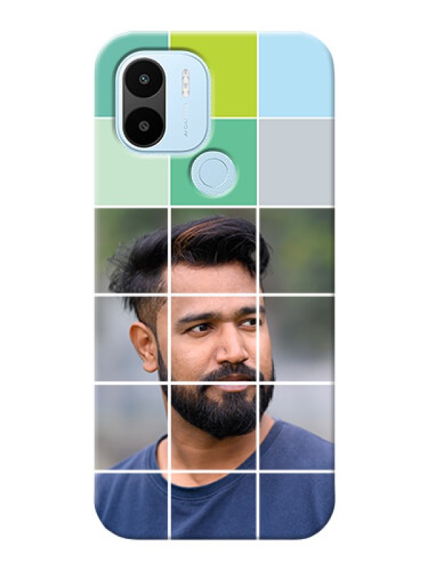 Custom Poco C51 personalised phone covers with white box pattern 