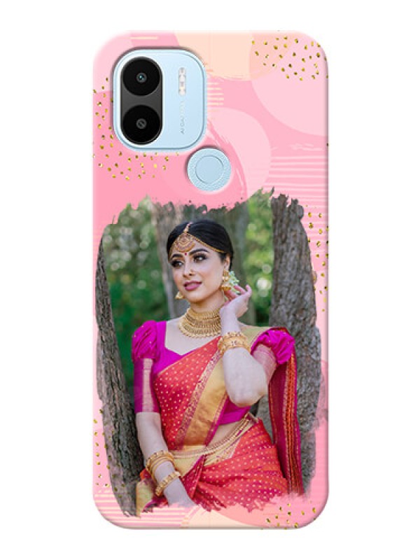 Custom Poco C51 Phone Covers for Girls: Gold Glitter Splash Design