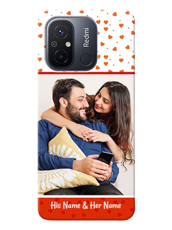 Custom Poco C55 Phone Back Covers: Orange Love Symbol Design