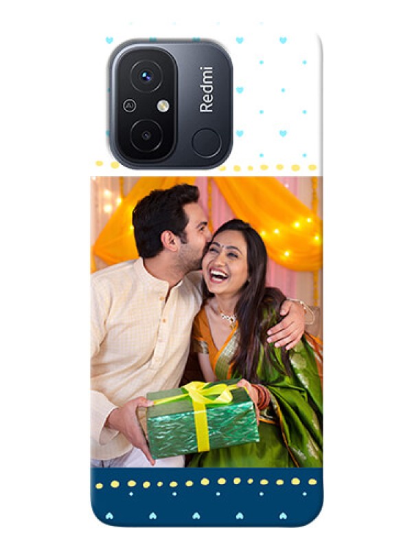 Custom Poco C55 Phone Covers: White and Blue Abstract Design