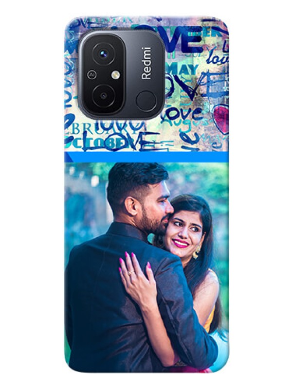 Custom Poco C55 Mobile Covers Online: Colorful Love Design