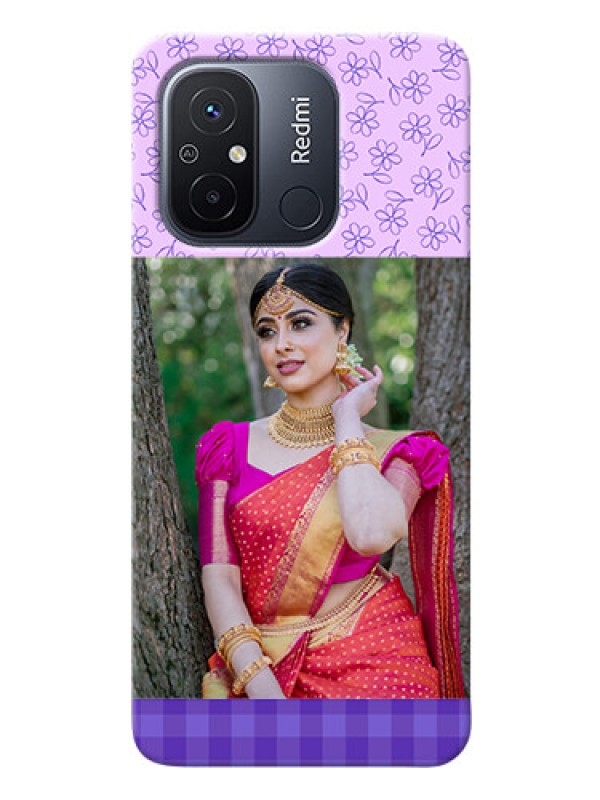 Custom Poco C55 Mobile Cases: Purple Floral Design