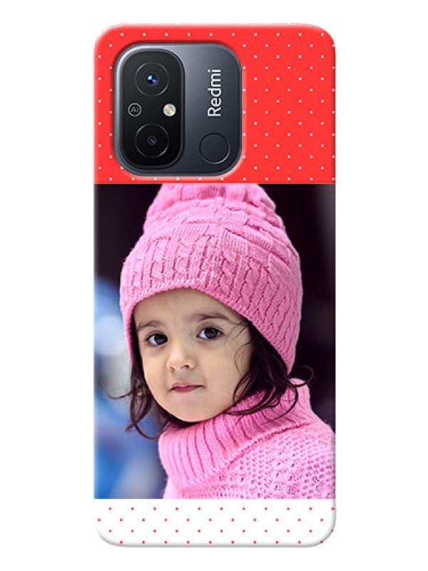 Custom Poco C55 personalised phone covers: Red Pattern Design