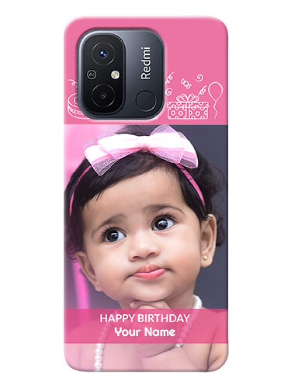 Custom Poco C55 Custom Mobile Cover with Birthday Line Art Design
