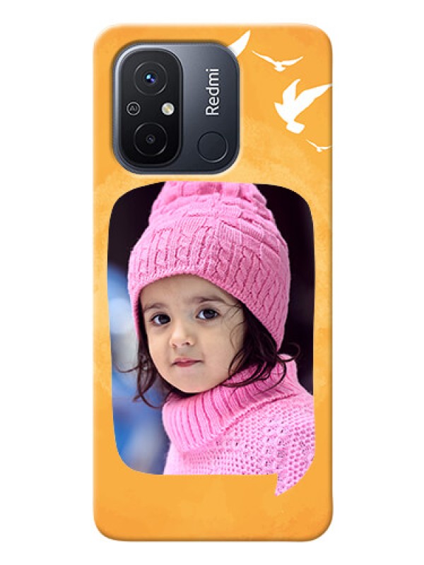 Custom Poco C55 Phone Covers: Water Color Design with Bird Icons