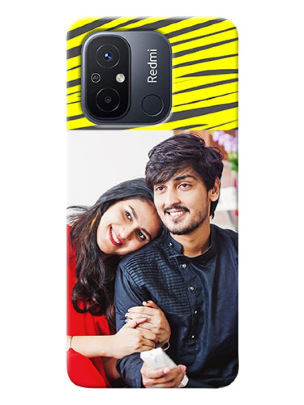 Custom Poco C55 Personalised mobile covers: Yellow Abstract Design